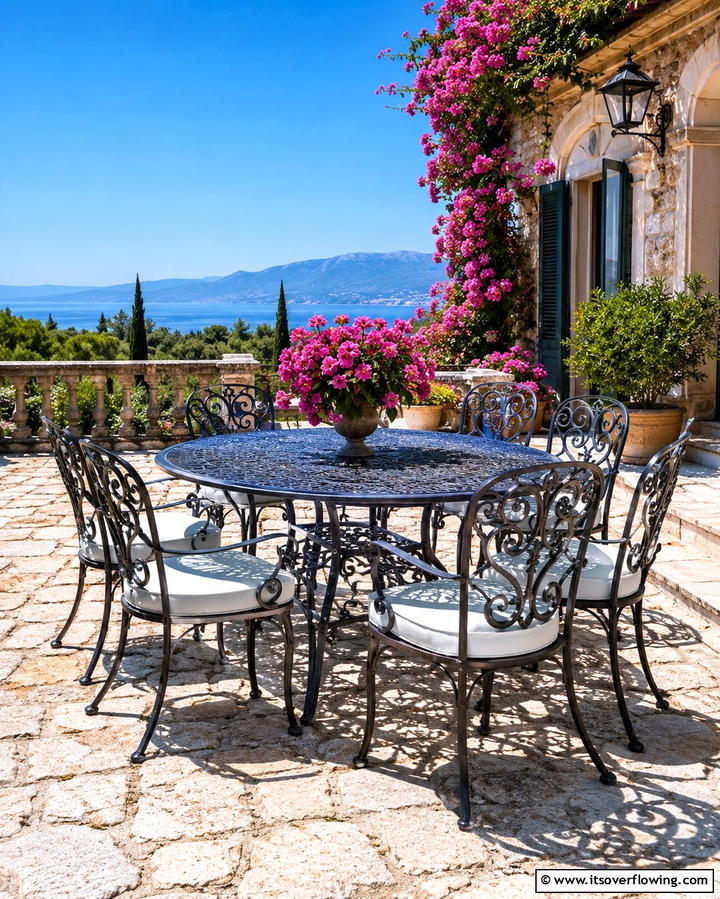 Wrought Iron FurnitureExact - 25 Mediterranean Patio Ideas for Outdoor Living Spaces