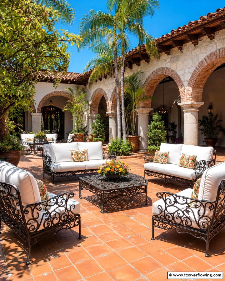 Wrought Iron FurnitureOne - 25 Spanish Style Patio Ideas for Outdoor Living