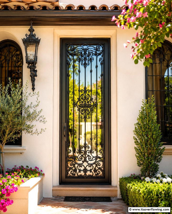 Wrought Iron Grille Doors - 25 Spanish Style Front Door Ideas for Curb Appeal