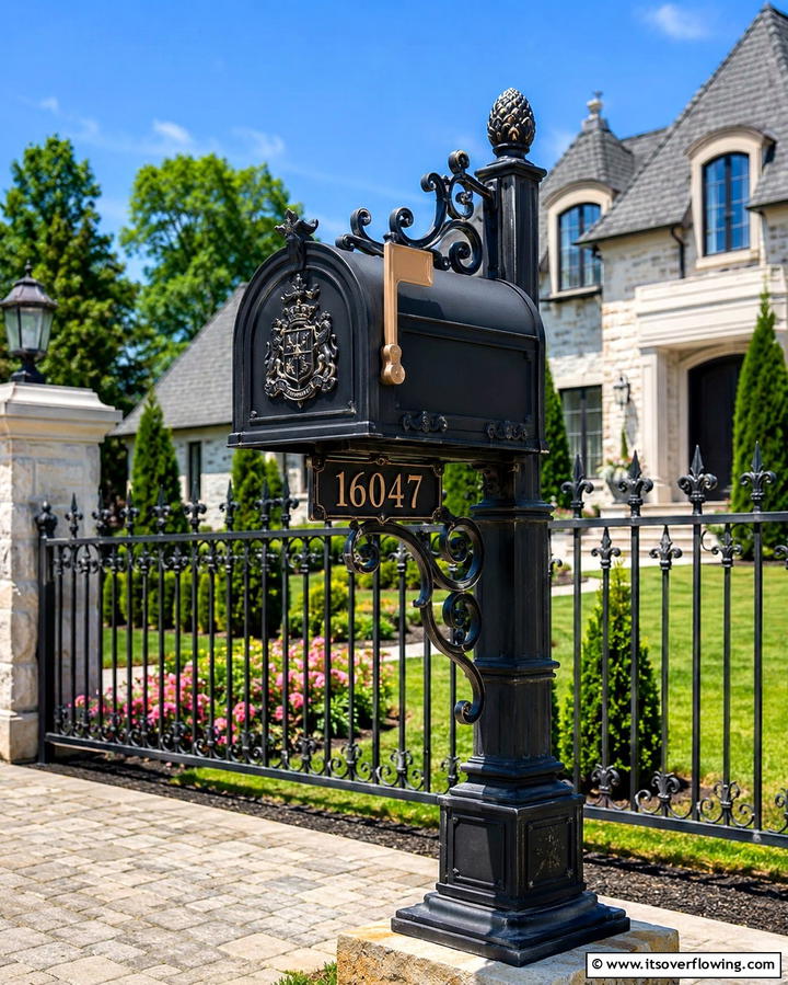 Wrought Iron Mailbox Post - 25 Unique Mailbox Post Ideas to Boost Curb Appeal