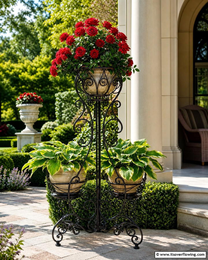 Wrought Iron Plant Stand - 25 Outdoor Plant Stand Ideas for Greenery Lovers