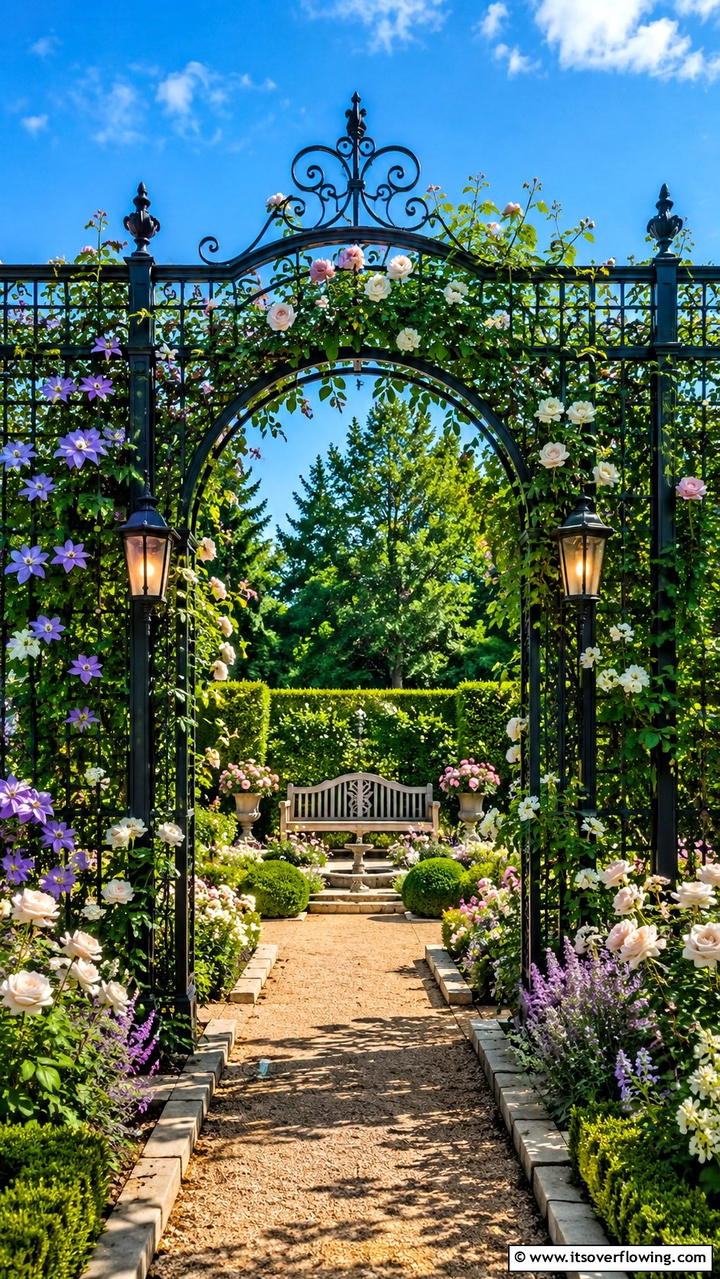 Wrought Iron Trellis Divider - 30 Garden Divider Ideas for Functional Outdoor Spaces