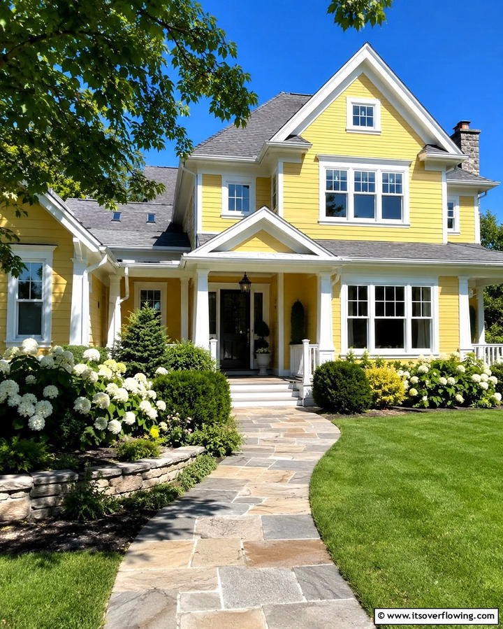 Yellow Farmhouse Design - 25 Yellow Exterior Home Ideas for a Bright Look