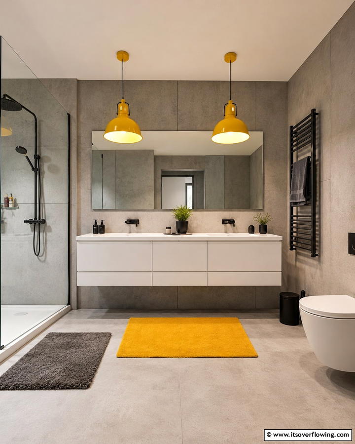 Yellow Lighting Fixtures - 30 Cheerful Yellow Bathroom Decor Ideas for 2024