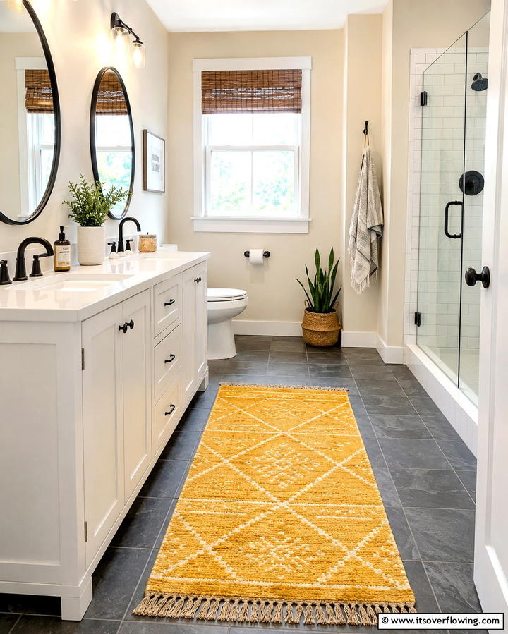 Yellow Rug or Mat - 30 Cheerful Yellow Bathroom Decor Ideas for 2024