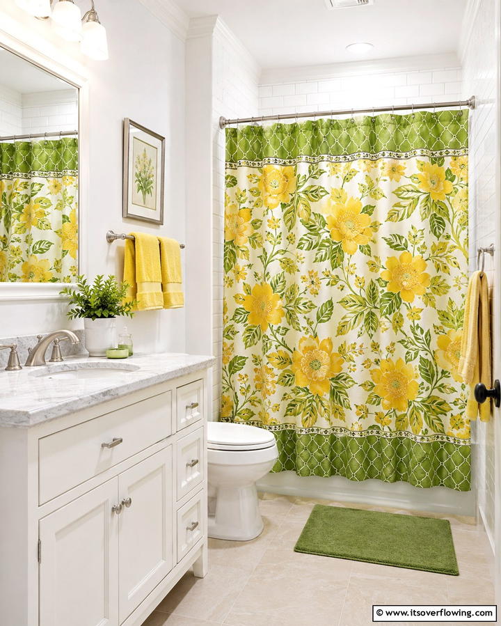 Yellow and Green Shower Curtains - 20 Yellow and Green Bathroom Ideas for a Fresh Look