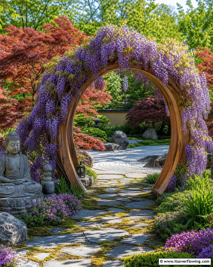 Zen Arch Gate - 20 Japanese Garden Gate Design Ideas for a Zen Space