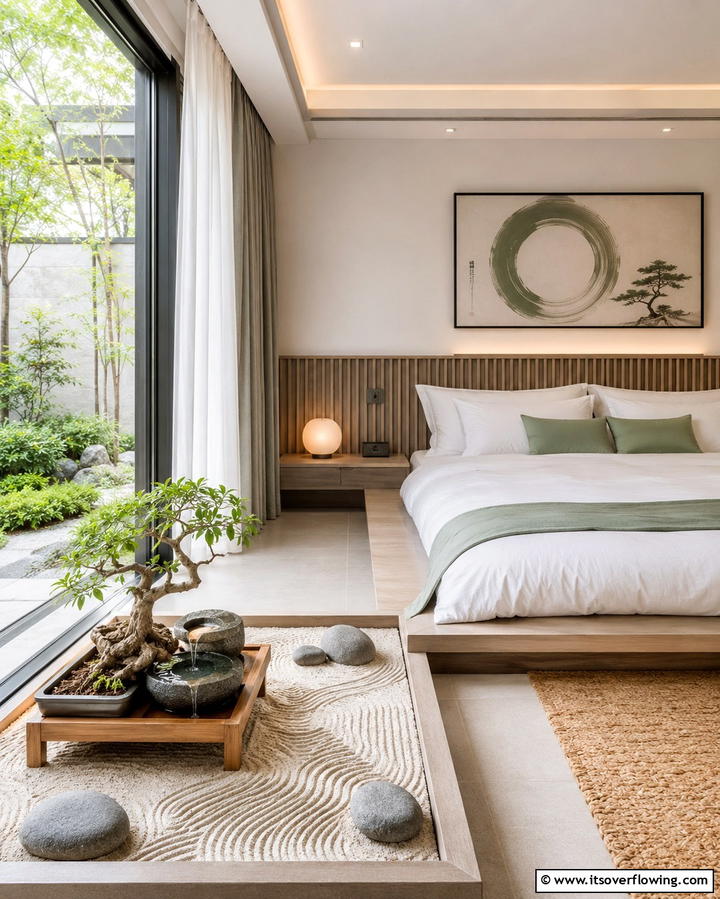 Zen Garden Corner - 25 Serene Asian Bedroom Ideas for a Peaceful Space