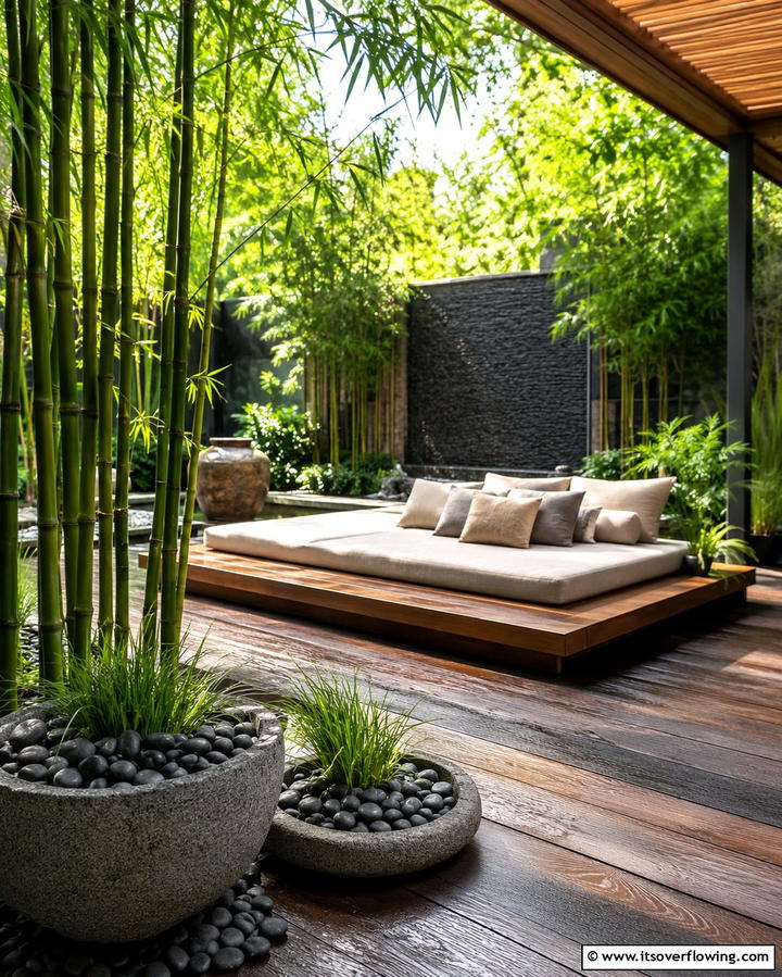 Zen Garden Deck - 30 Deck Decorating Ideas with Plants for Lush Outdoor Living