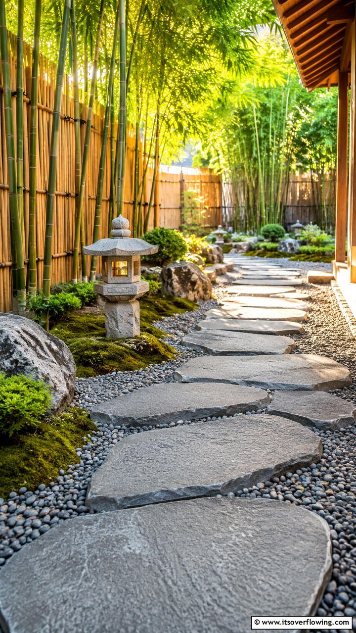 Zen Garden Flagstone Walkway - 30 Flagstone Walkway Ideas for Charming Pathways