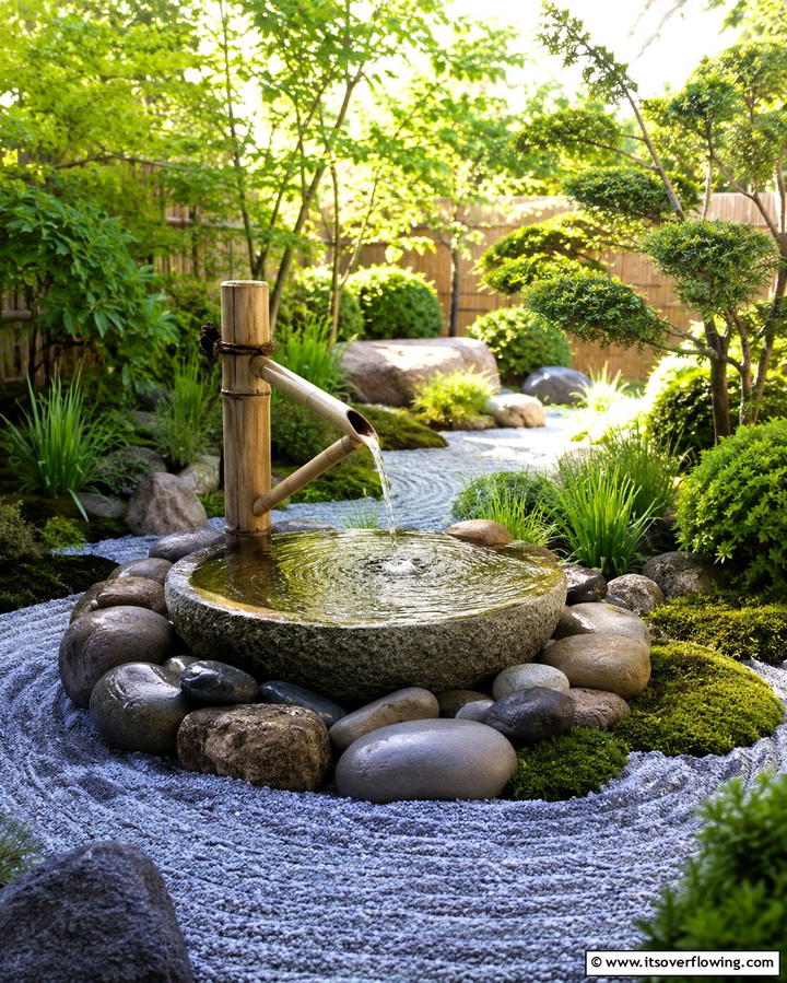 Zen Garden Fountain - 25 Backyard Fountain Ideas for a Serene Outdoor Space