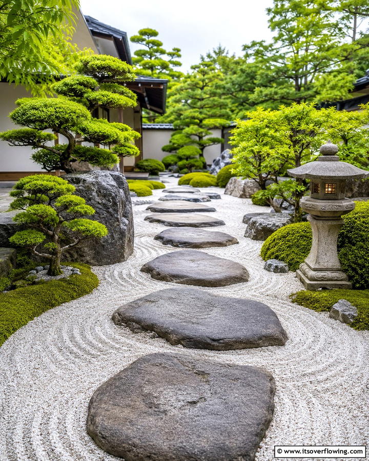 Zen Garden Pathway - 30 Creative Stepping Stone Walkway Garden Ideas