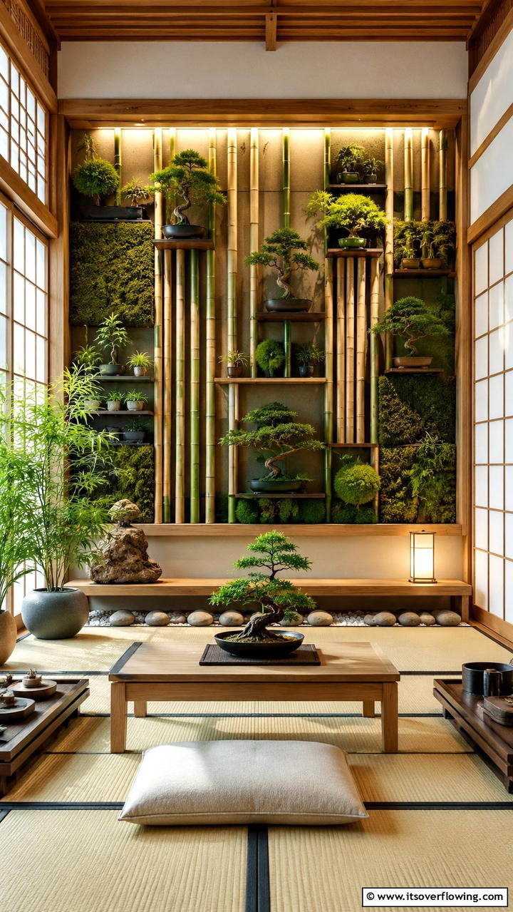 Zen Garden Vertical Display - 30 Indoor Plant Wall Ideas to Transform Blank Spaces