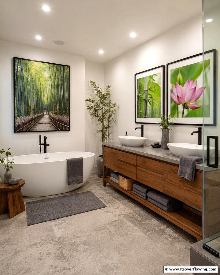 Zen Inspired Artwork for a Personal Touch - 20 Zen Bathroom Ideas for a Relaxing Retreat