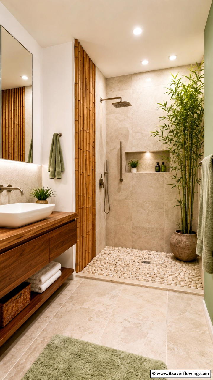 Zen Inspired Calm - 30 Doorless Walk-In Shower Ideas for Modern Bathrooms