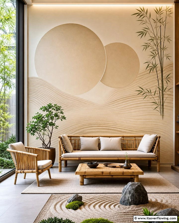 Zen Inspired Designs - 21 Creative Bedroom Wall Painting Ideas for Stylish Rooms