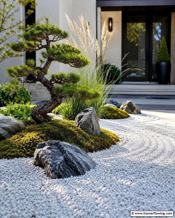 Zen Inspired Flower Bed - 30 Front Yard Flower Bed Ideas for Curb Appeal Boost