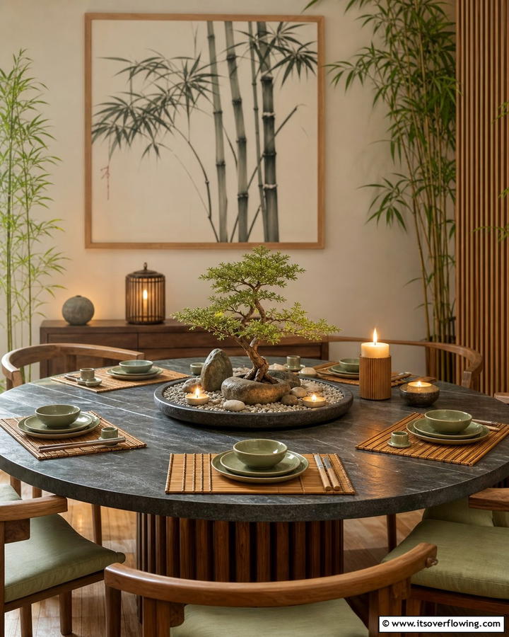 Zen Inspired Minimalism - 20 Round Table Decor Ideas for Stylish Dining Spaces