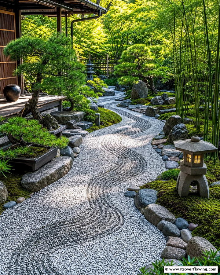 Zen Inspired Pebble Path - 30 Stunning Garden Path Ideas to Guide Your Landscape