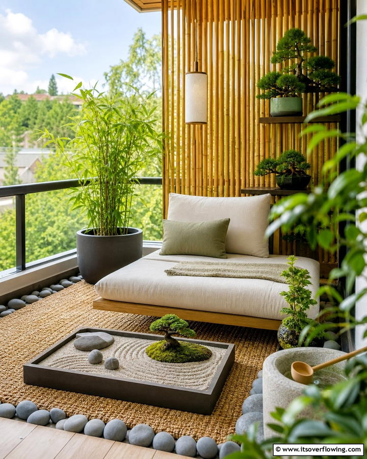 Zen Inspired Retreat - 21 Small Balcony Decor Ideas for Cozy Outdoor Retreats