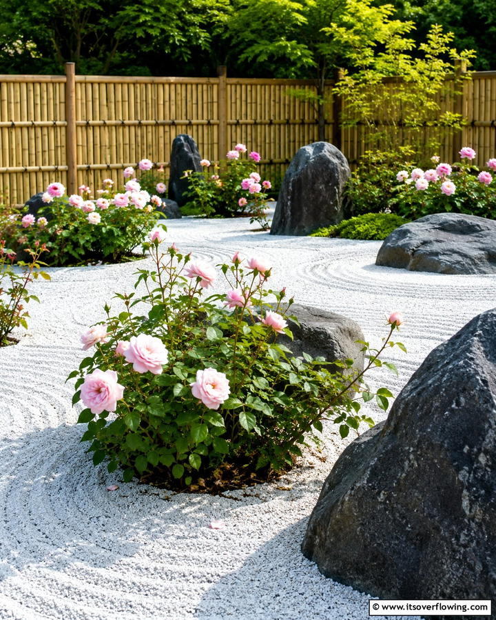 Zen Inspired Rose Garden - 25 Rose Garden Ideas to Create a Blooming Paradise