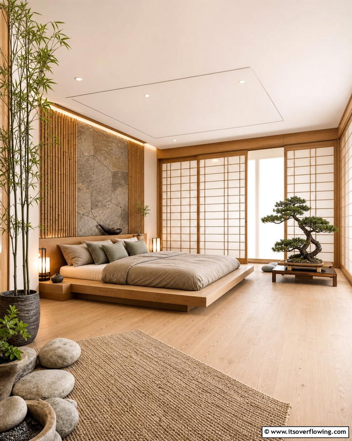 Zen Inspired Sanctuary - 21 Modern Bedroom Interior Design Ideas for Elegant Spaces