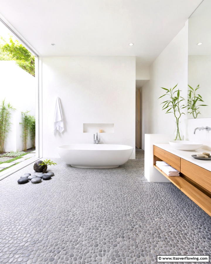 Zen Inspired Serenity - 30 Grey and White Bathroom Ideas for Modern Serenity