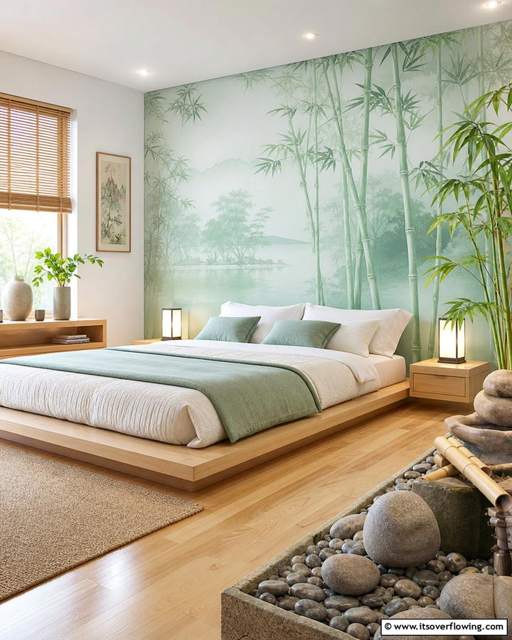 Zen Inspired Tranquility - 21 Stunning Bedroom Wallpaper Ideas to Elevate Your Sanctuary