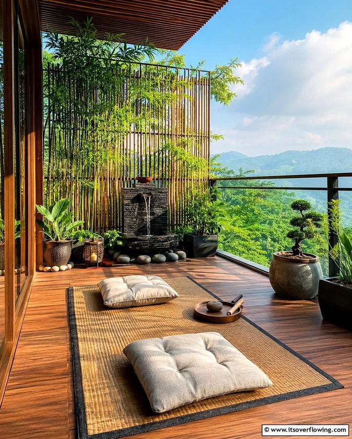 Zen Meditation Corner - 25 Large Balcony Ideas for Stunning Outdoor Spaces