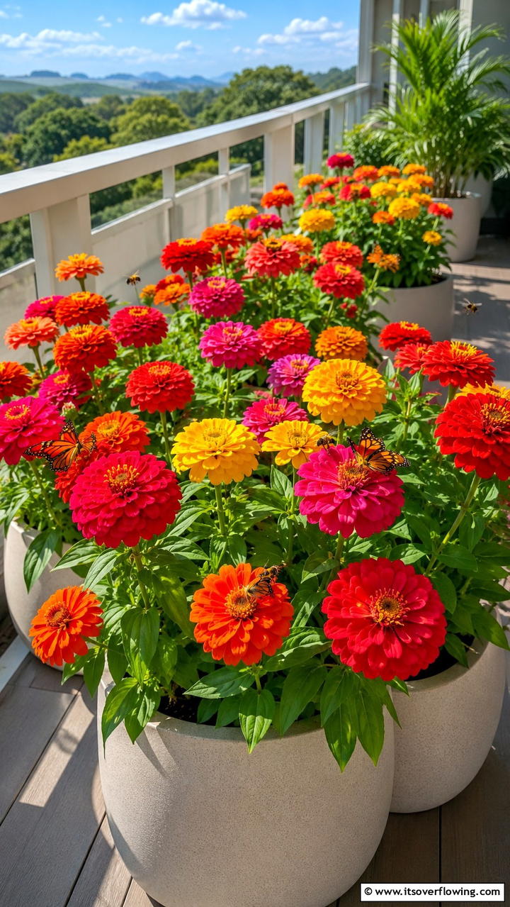 Zinnias - 30 Flowering Plants for Balcony Gardens - Colorful Displays