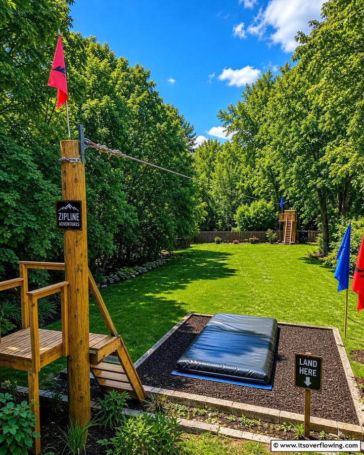Zip Line Thrill - 25 Backyard Playground Ideas for Kids