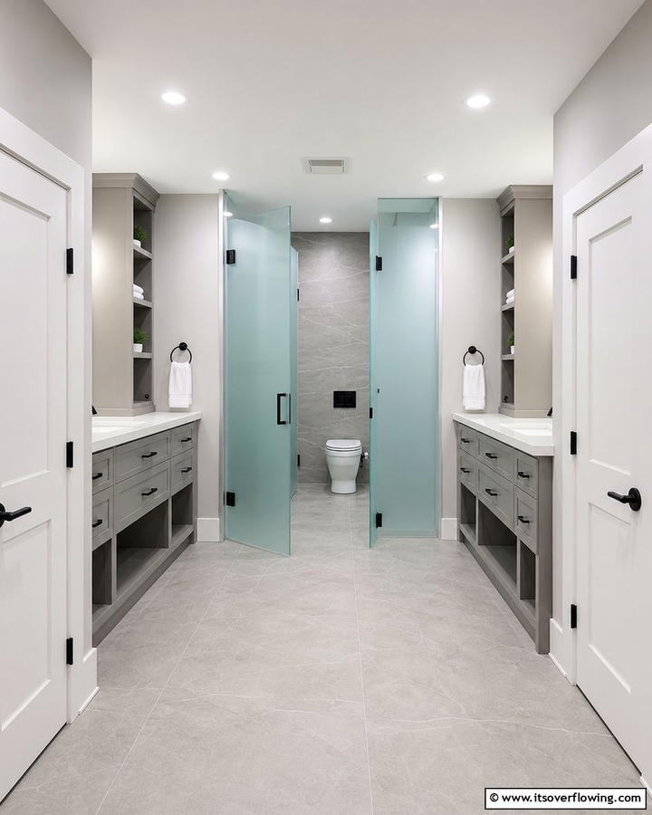 Zoned Privacy Solutions - 30 Jack and Jill Bathroom Ideas for Shared Spaces