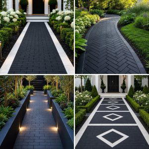 20 Black Brick Walkway Ideas for a Dramatic Entrance