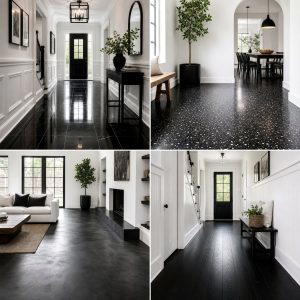 20 Black Floor Bathroom With White Walls Ideas for Contrast