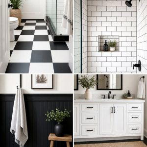 20 Black and White Powder Room Ideas for a Classic Style