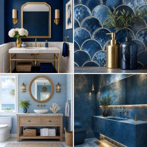 20 Blue Powder Room Ideas- Small Space Big Style