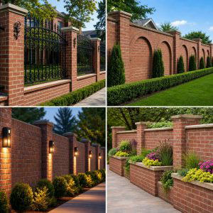 20 Front Yard Brick Fence Ideas for a Classic Look