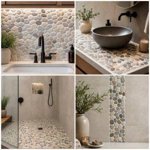 20 Pebble Tile Bathroom Ideas for a Natural Look