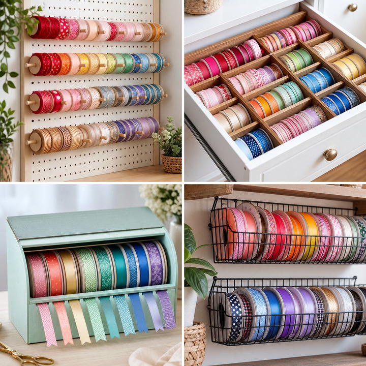 Organize Ribbons 20 Ribbon Storage Ideas- Organize Your Craft Supplies