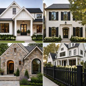 20 Sage Green House With Black Door Design Ideas