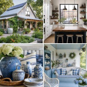 21 Blue Farmhouse Kitchen Cabinet Ideas for Rustic Charm