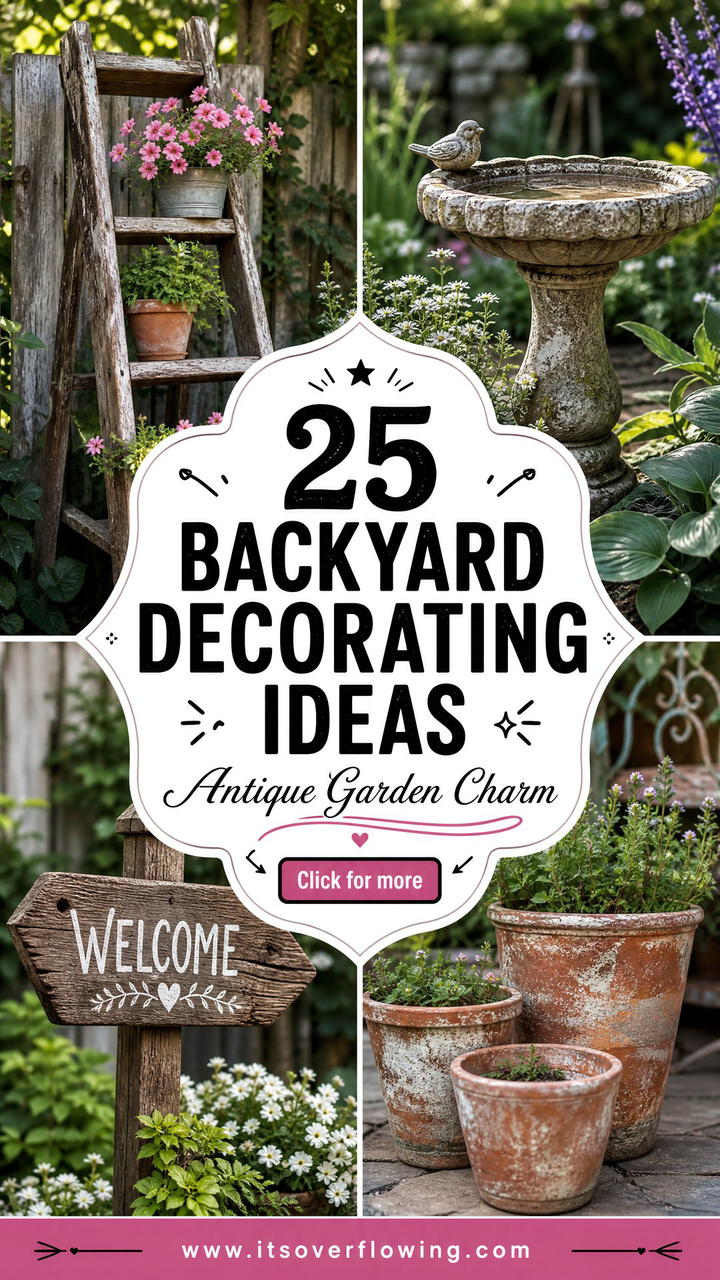 25 Backyard Decorating Ideas With Antique Finds To Try - 25 Backyard Decorating Ideas With Antique Finds To Try
