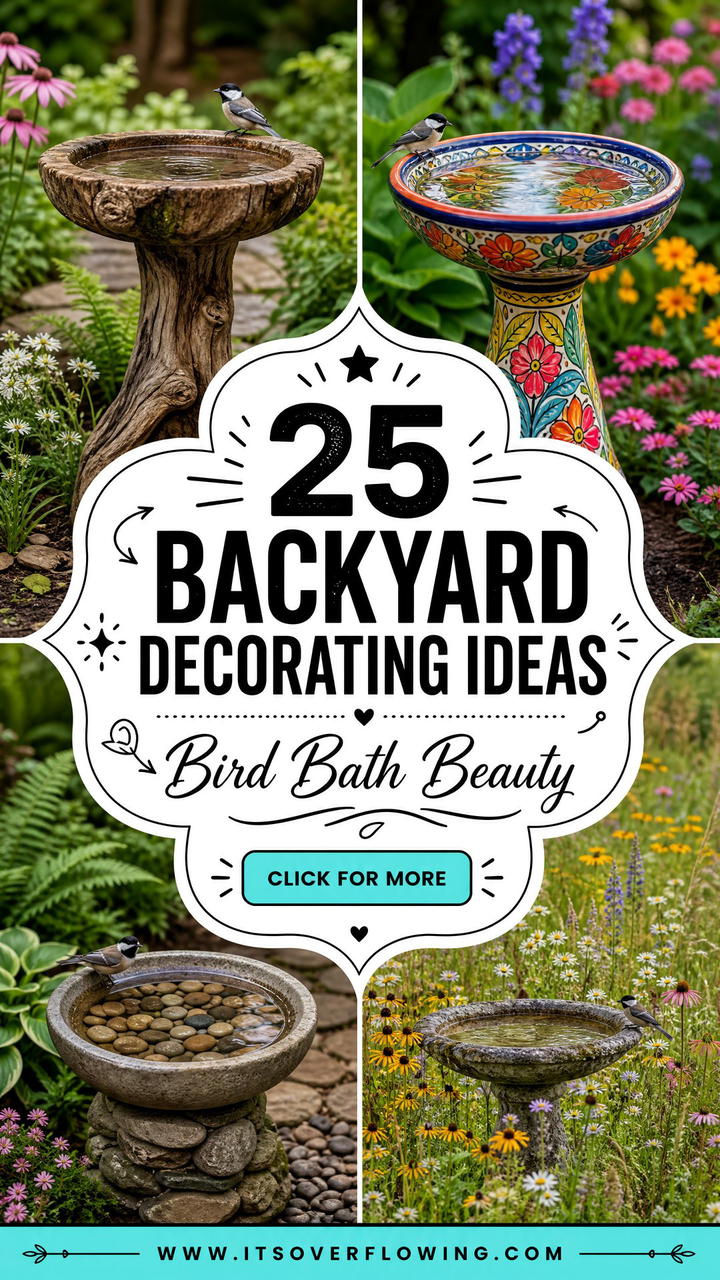 25 Backyard Decorating Ideas With Bird Baths Youll Love - 25 Backyard Decorating Ideas With Bird Baths You’ll Love
