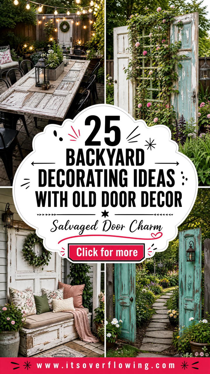 25 Backyard Decorating Ideas With Old Door Decor For Charm - 25 Backyard Decorating Ideas With Old Door Decor For Charm