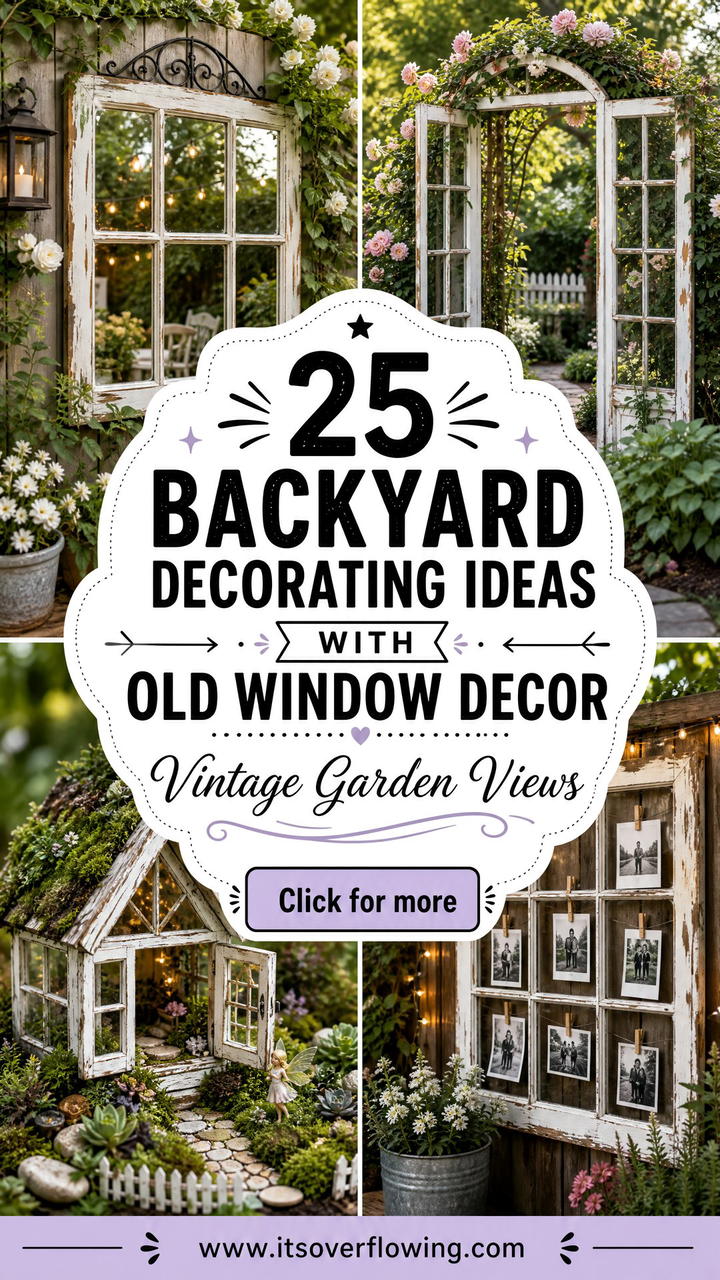 25 Backyard Decorating Ideas With Old Window Decor To Inspire - 25 Backyard Decorating Ideas With Old Window Decor To Inspire