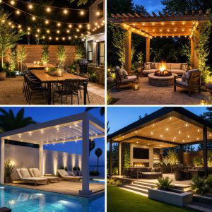 25 Backyard Decorating Ideas With Pergola String Lights To Glow