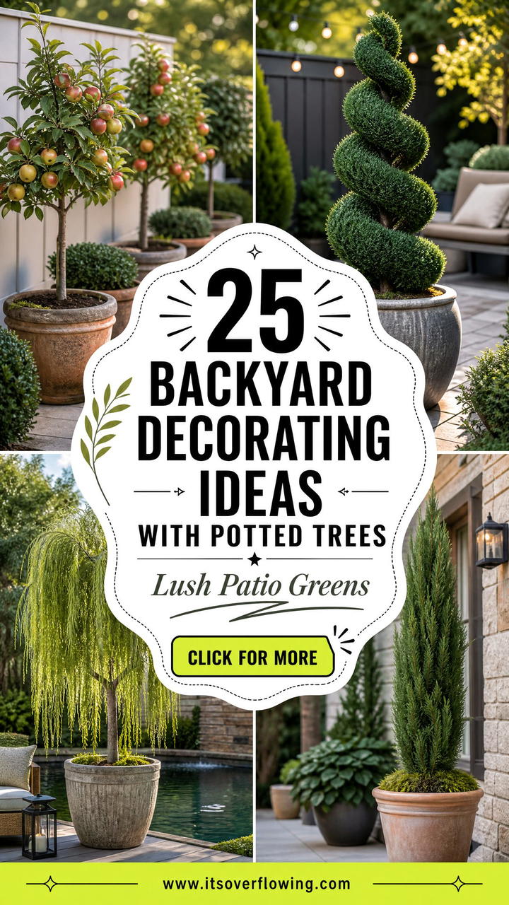25 Backyard Decorating Ideas With Potted Trees For Lush Style - 25 Backyard Decorating Ideas With Potted Trees For Lush Style