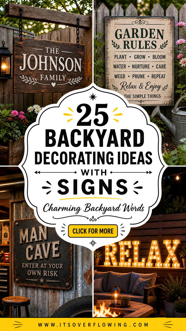 25 Backyard Decorating Ideas With Signs For Backyard Charm - 25 Backyard Decorating Ideas With Signs For Backyard Charm