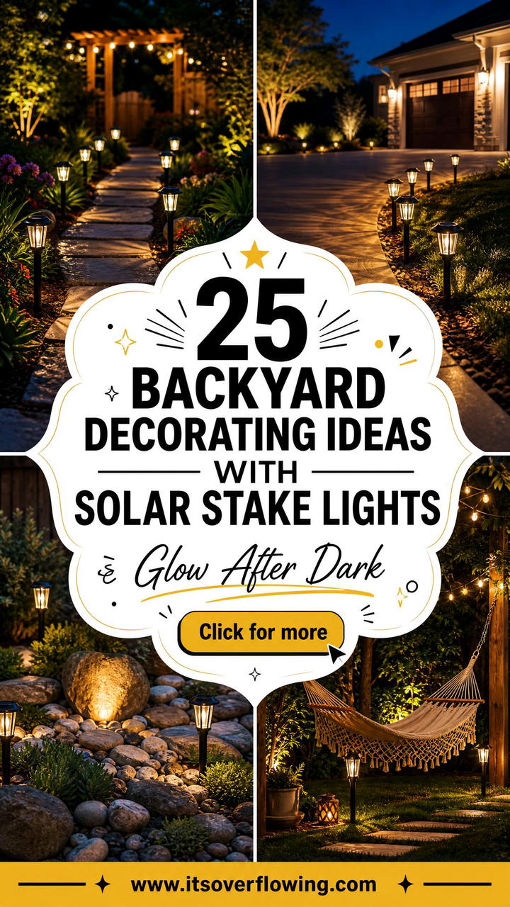 25 Backyard Decorating Ideas With Solar Stake Lights That Glow - 25 Backyard Decorating Ideas With Solar Stake Lights That Glow