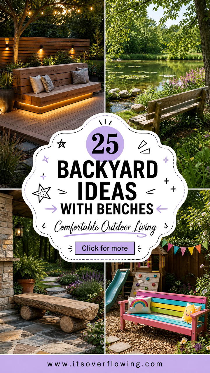 25 Backyard Ideas With Benches for Comfortable Outdoor Living - 25 Backyard Ideas With Benches for Comfortable Outdoor Living